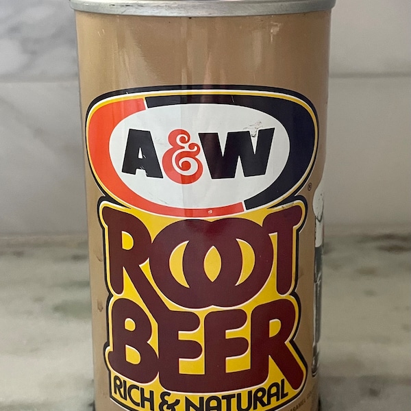 Vintage A & W Root Beet Rich And Natural Soda Pop Can / 70s / Steel Pull Top Can / Retro Shop Display or Can Collection