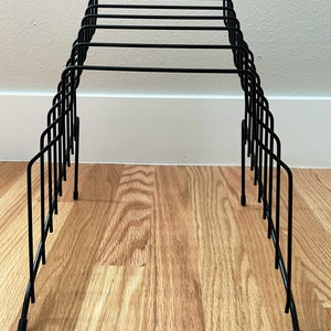 Vintage Large Record Rack / Mid Century Modern Black Metal Record ...