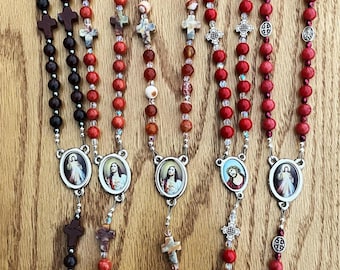 Five Wounds of Jesus Chaplet (8 mm Beads, 5 bead choices)