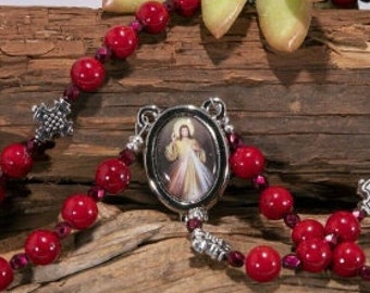 Precious Blood of Jesus Chaplet (Two Sizes: 6 or 8 mm Beads)