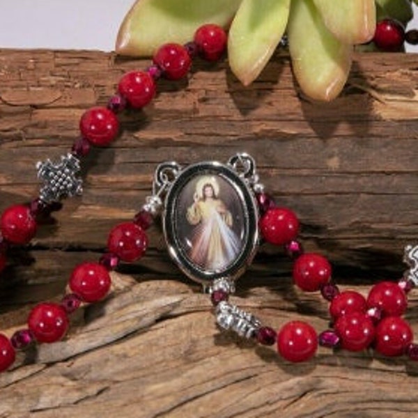 Precious Blood of Jesus Chaplet (Two Sizes: 6 or 8 mm Beads)