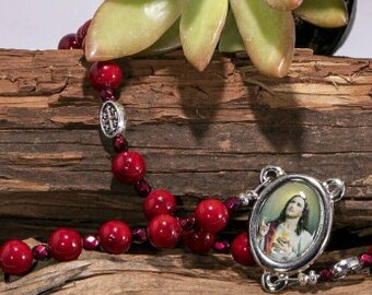 Five Wounds of Jesus Chaplet (Two Sizes: 6 and 8 mm Beads)