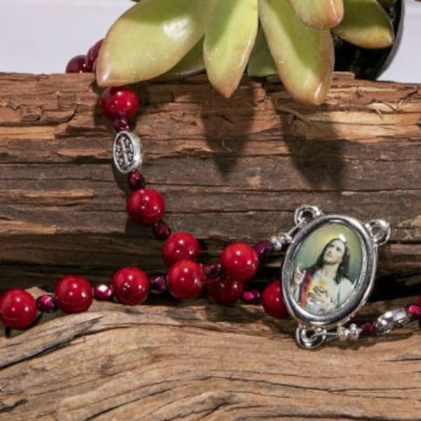 Five Wounds of Jesus Chaplet (Two Sizes: 6 and 8 mm Beads)