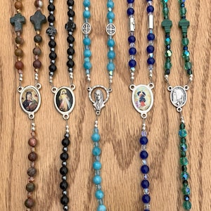 Stations of the Cross Rosaries (6 mm bead choices, prayers included)
