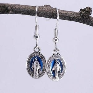 Small Miraculous Medal Earrings, Choice of Ear Wires