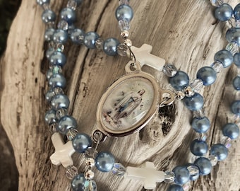 Seven Joys of Mary, Franciscan Crown Rosary 6 mm bead choices, prayers included