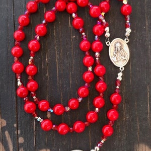 Red Holy Spirit Confirmation Rosary Bracelet | Etsy