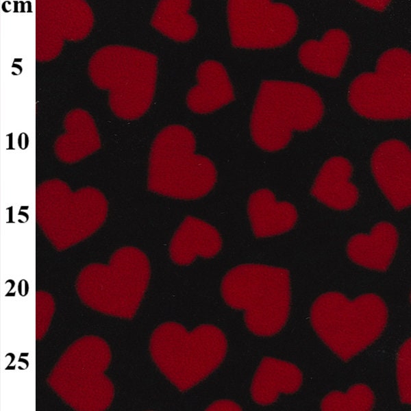 Rote Liebe Herzen Super weicher Anti-Pil bedruckter Polar Fleece Stoff 60 "breit 100% Polyester Craft Fabric für Decken, Überwürfe, Kleidung, Kleidung