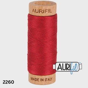 Aurifil Cotton Mako 80wt Thread 306 Yards 100% Long Staple Mercerized Egyptian Cotton - Pinks and Bordeaux