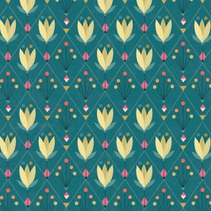Dashwood Studio Tree of Life by Bee Brown 100% Cotton Tulips Floral Craft Fabric Material Width 112cm Clothing, Quilting Fabric (TREE1961)