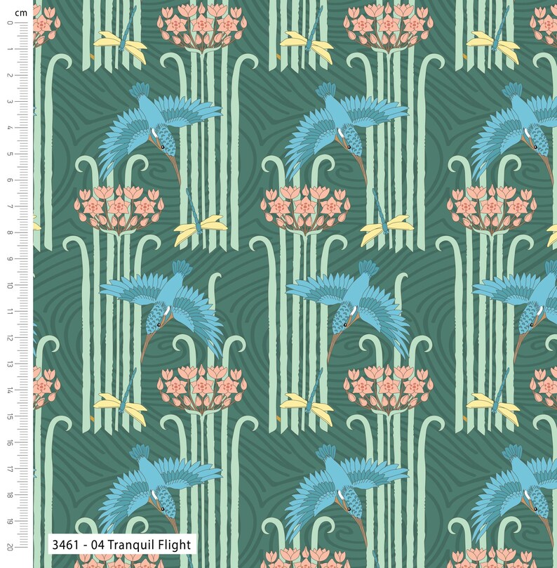 Victoria Louise Art Nouveau Organic Prints 100 Cotton Craft Fabric