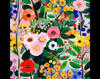 Garden Party Multi Digital Cotton Fabric 150cm Wide 100% Cotton Fabric Ideal for Crafts, Sewing, DIY Projects