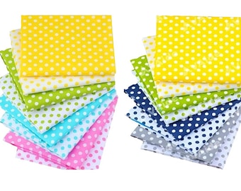 Craftsfabrics 100% bawełny popelina premium z domieszką kolorowych kropek do rękodzieła, szycia, krawiectwa i pikowania