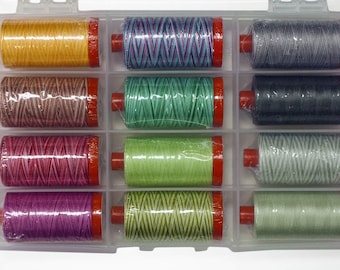 Aurifil Thread TULA Pink Premium Collection 50wt Cotton 12 Large Spools 1300m Each by Aurifil