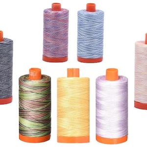 Aurifil Mako Cotton Embroidery Thread 50wt 1422yds Variegated Ideal for Machine Embroidery, Quilting and Sewing