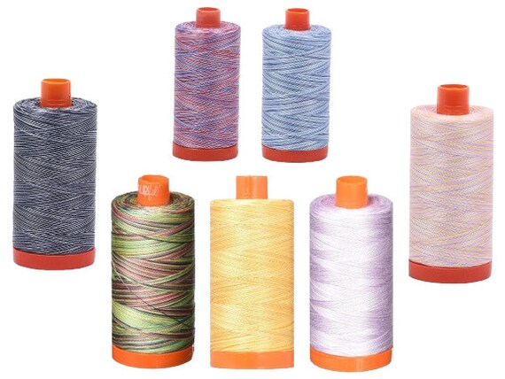 Aurifil Mako Cotton Embroidery Thread - 50wt 1422yds Variegated Colors