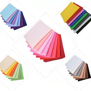 CraftsFabrics Bulk Wholesale Plain Pre-Cut 40cm x 50cm Solid Color Cotton Craft Fabric 8pcs/lot Fat Quarter Bundles for Patchwork Sewing