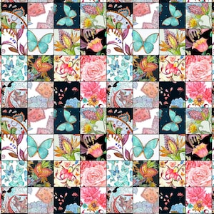Crafty By Chatham Glyn 100% cotone patchwork a farfalla, larghezza 140 cm, tessuto stampato digitalmente Crafty Cottons per artigianato, bandierine, patchwork