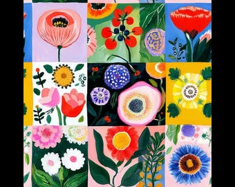 Floral Scrapbook Multi Digital Cotton Fabric 150cm Wide 100% Cotton Fabric Ideal for Crafts, Sewing, DIY Projects