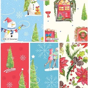 Christmas Traditions-Debbie Shore 100% cotone 5 pezzi scampoli di grasso per quilting e lavorazione artigianale