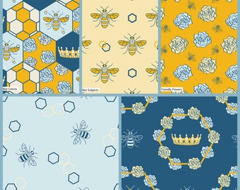 Tissu patchwork abeille The Craft Cotton Co par mètre/demi-mètre/un quart de gras Tissu de courtepointe en coton artisanal 100 % coton à coudre pour enfant