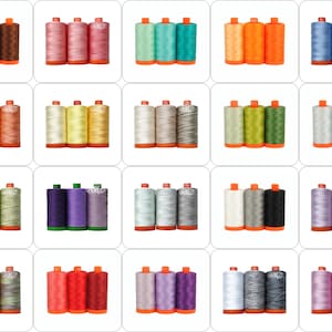 Aurifil Thread 3 Large Spools Cotton 50WT Perfect for Crafting, Quilting, and Embroidery