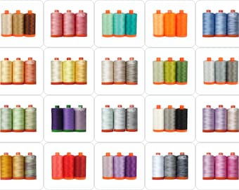 Aurifil Thread 3 Large Spools Cotton 50WT Perfect for Crafting, Quilting, and Embroidery