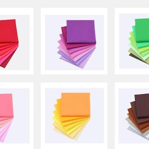 CraftsFabrics 7 teile/los (16 '' x 20 '') Uni Solid Fat Quarters Bundle 100% Baumwolle Vorgeschnittene Twill Stoff Quadrate DIY Nähen, Quilten, Patchwork