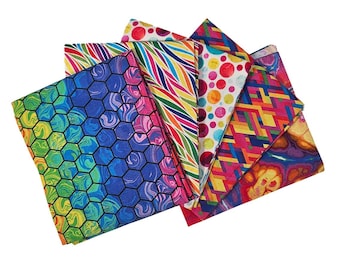 Craft Cotton Co. - Paquete digital de cuartos de grasa de algodón 100 % multicolor de 45 x 55 cm de ancho para manualidades, costura, acolchado y decoración del hogar.