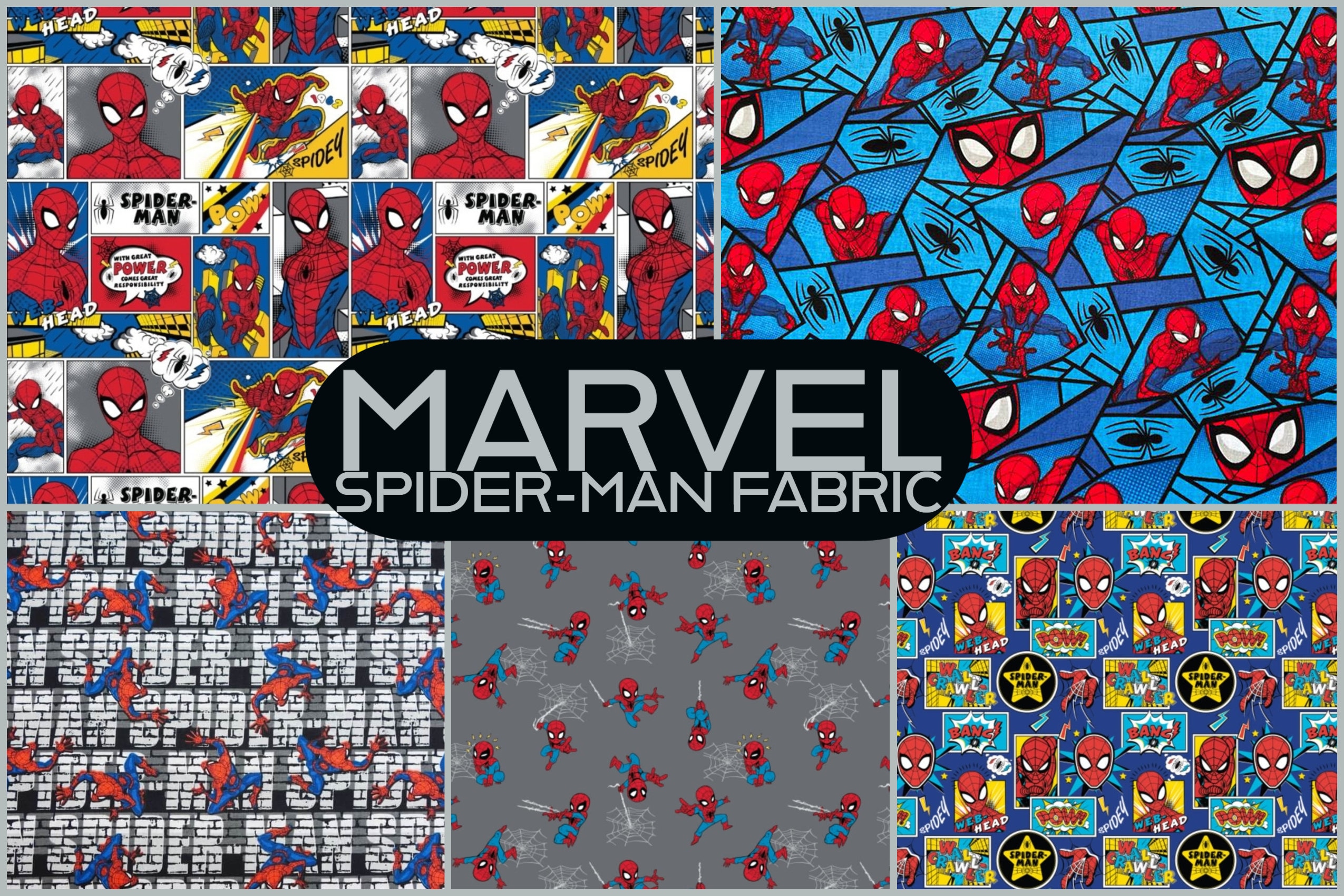 Spiderman Marvel Cotton Collection Marvel Fabric 100% - Etsy