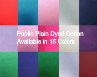 The Craft Cotton Co Poplin Plain Dyed Cotton Fabric 150cm Wide 100% Poplin Cotton For Crafts, Quilting, Sewing, Patchwork, Dressmaking