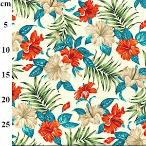 Rose & Hubble Cotton Poplin Cream Floral Design 100% Cotton 110cm Wide Printed Quilt Fabric for Quilting, Sewing, Crafting, Home Décor