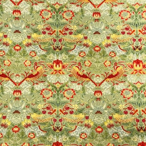 Strawberry Thief - Olive 100% Cotton 140cm Wide William Morris Design Crafty Cottons For Crafting, Sewing, Dressmaking, Home Décor