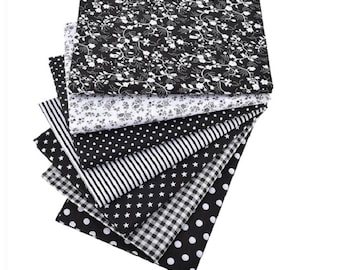 CraftsFabrics 100% Baumwolle 7 stücke 10 in x 10 in mehrfarbig bedruckte Blumenmuster Stoffreste für DIY Nähen Quilten Basteln Patchwork