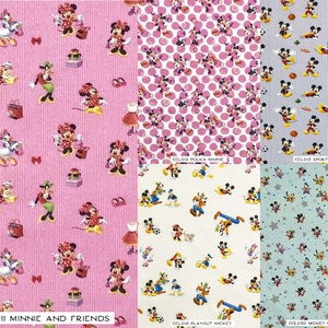 Tela Disney Mickey Minnie Mouse Tela por metro/cuarto gordo/medio metro 140 cm de ancho 100% algodón Tela de acolchado infantil
