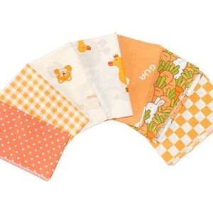 CraftsFabrics 7pcs Tiger Little Duck Cotton Fat Quarter 50x40cm Wide Sewing Baby Cloth Infant Linens Kids Bedding Cushion Patchwork Fabric