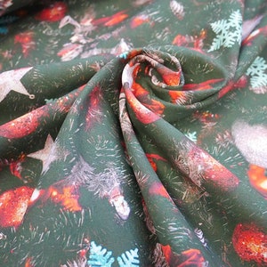 Little Johnny - Xmas Decorations 100% Cotton Fabric 150cm Wide (Ideal for Crafts, Quilting, Christmas Dressmaking, Sewing, Crafting)