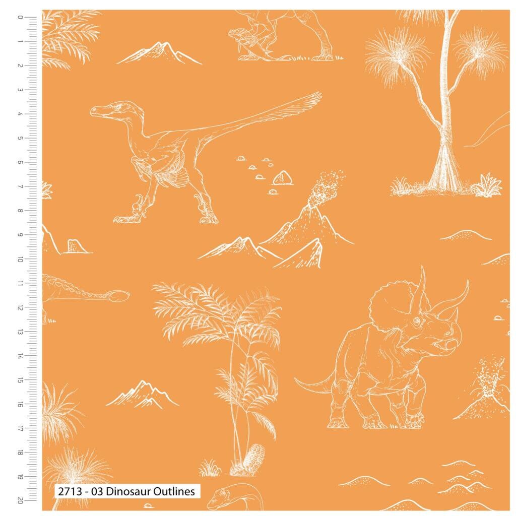 Dinosaurier-Stoff 0,5m Breit – Natural History Museum Kollektion, 100% Baumwolle, 145 G/m², Für Nähen, Quilten, Basteln
