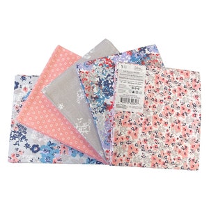 Ditsy-Floral Themed Pattern Fabric Bundle-Flower Printed Fat Quarters Bundle. 100% Cotton for Crafts, Patchwork, Sewing and Dressmaking
