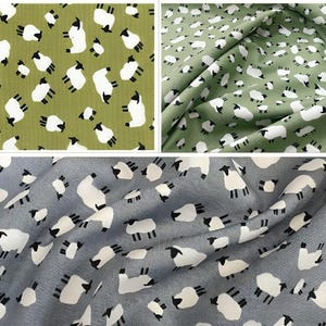 Rose and Hubble 100% Cotton Poplin - Sheep Print, Ideal for crafts, Kid&#39;s craft, dressmaking, patchwork