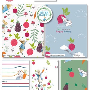 Beatrix Potter Peter Rabbit Home Grown Hoppiness Fabric 112cm wide (100% Cotton Licensed Fabric - Ideal for Crafts, Patchwork, Dressmaking)