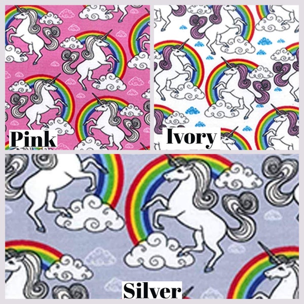 Rose & Hubble Rainbow Unicorn Fabric by Metre/Half Metre 100% Cotton Poplin Fabric Children's Sewing (CP0710)