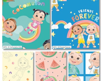 Friends Forever CoComelon Fabric by Metre/Half Metre/ Fat Quarter 100% Cotton Childrens Quilting Fabric (2970)