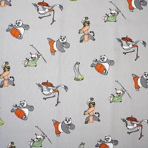 Tessuto Little Johnny Kung Fu Panda Tessuto originale con licenza 150 cm di larghezza 100% cotone Tessuto per artigianato per bambini Materiale per artigianato, quilting
