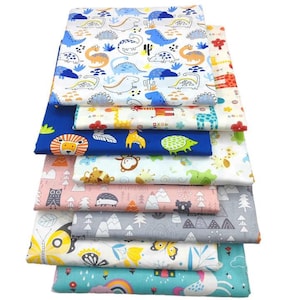 CraftsFabrics 8 pz/lotto tessuto stampato a fumetti tessuto di cotone per trapuntatura patchwork fat quarter bundle per borse fatte a mano borsa federa
