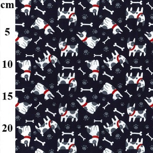 Rose & Hubble Fabrics Niedliche Tiere Hunde Stoff Handwerk Stoff Material 100% Baumwolle für Quilten, nähen Kinder Stoffe (CP0911)