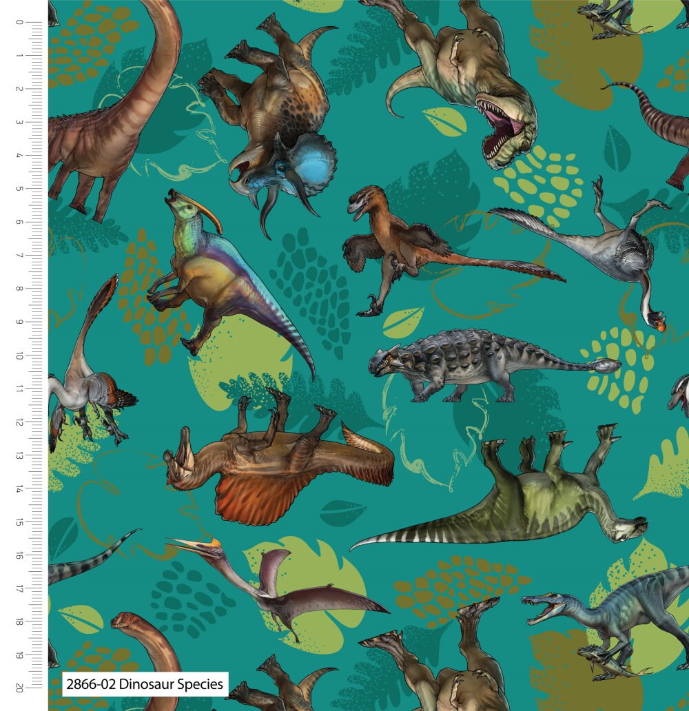 Dinosaurier-Stoff Vom Natural History Museum – 100% Baumwolle, 112 Cm Breit, 0,5 M Länge