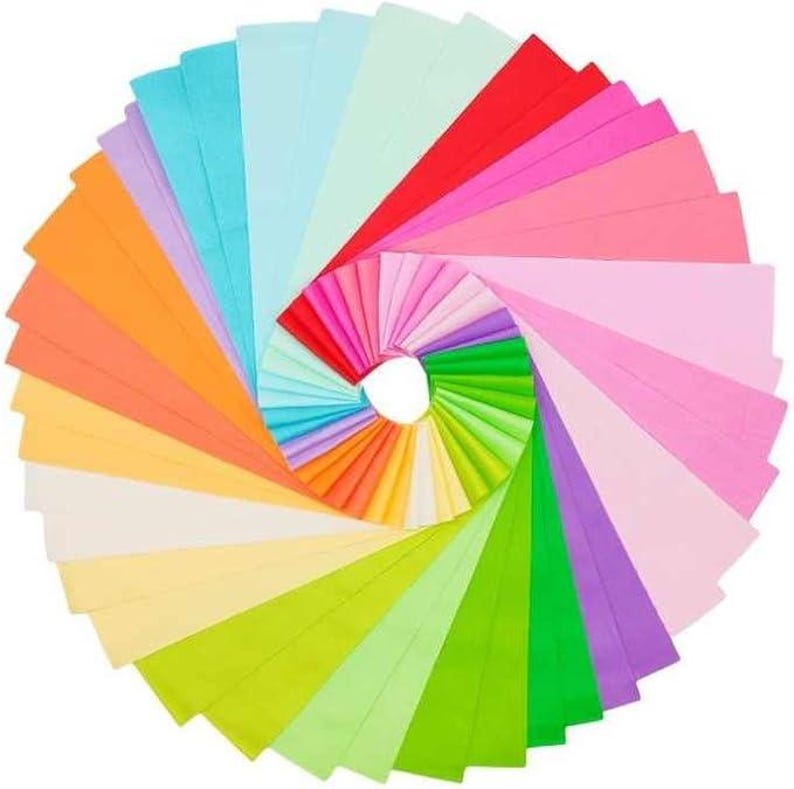 May include: A fan of 30 sheets of tissue paper in a variety of colors, including pink, blue, green, yellow, orange, and red.