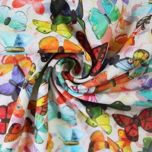 Little Johnny 100% Cotton Butterfly Ballet Digital Printed Cotton Fabric Ideal for Sewing, Homeware, Cushion Covers, Quilting and Crafting