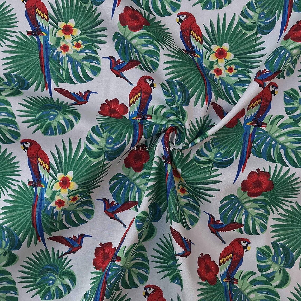 Rose And Hubble Aloha Hawaiian Parrots Birds Floral Print | Etsy